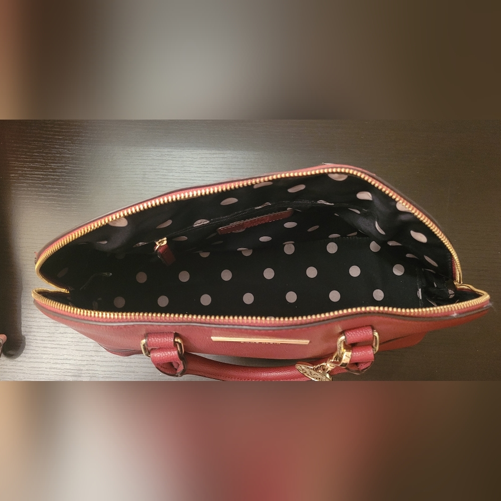 Anne Klein Women's Handbag Dome Satchel Red - Picture 7 of 10